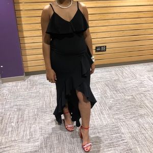 Black long dress with a slit